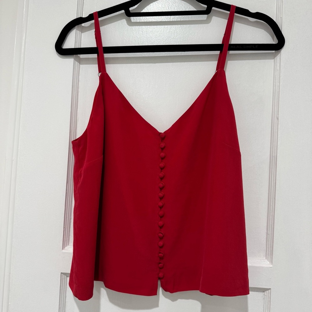 Madewell Red Silk Tank Top